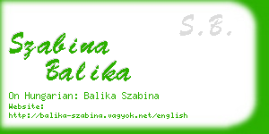 szabina balika business card